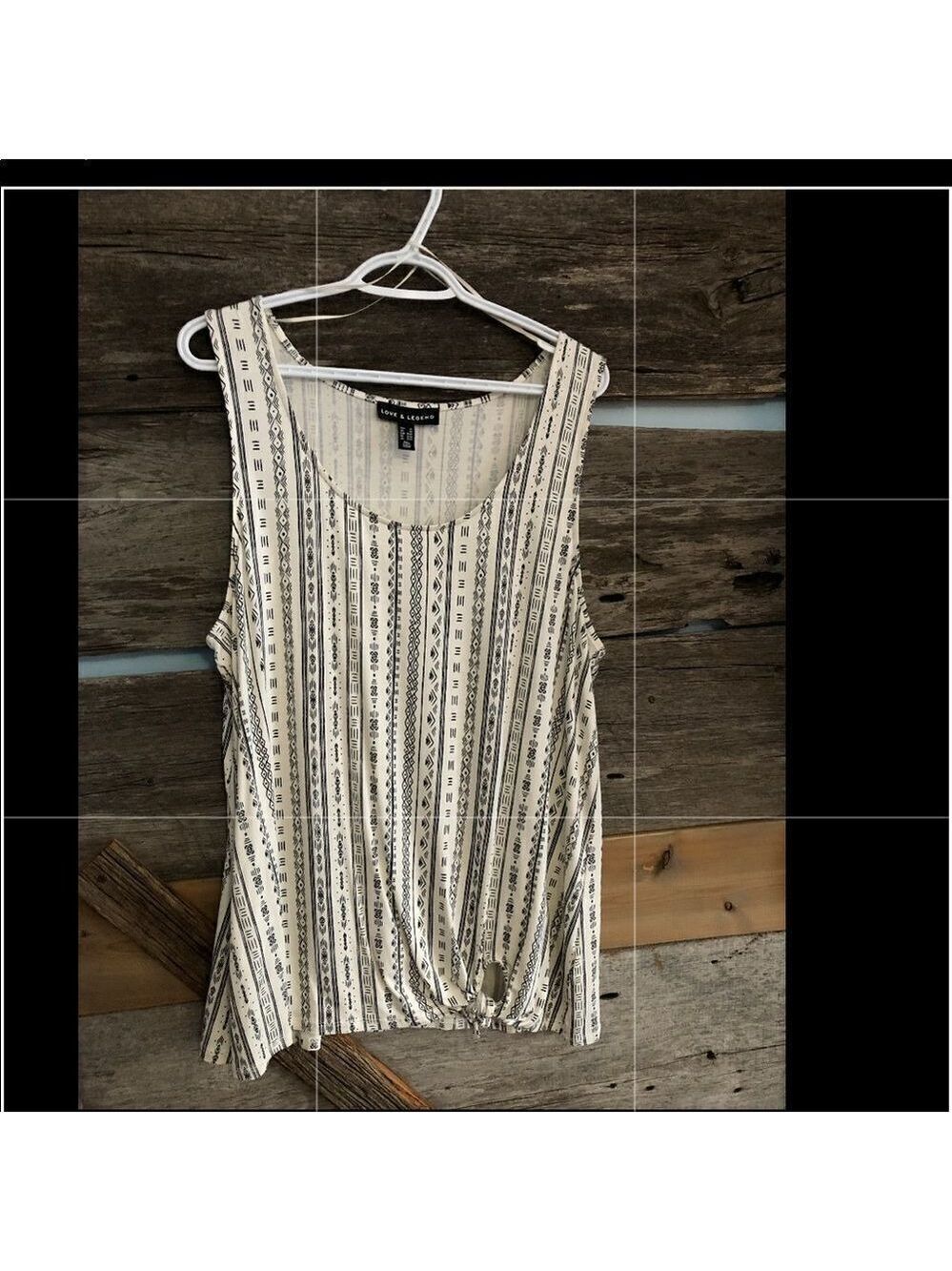 Love & Legend plus size 2X tank tip with tie front
